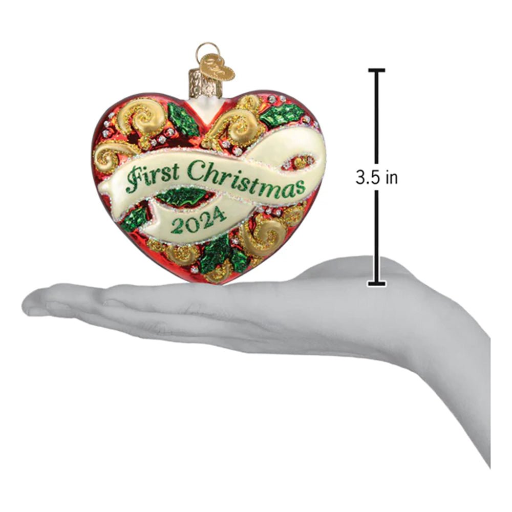 2024 First Christmas Heart Ornament - Old World Christmas - Image 4